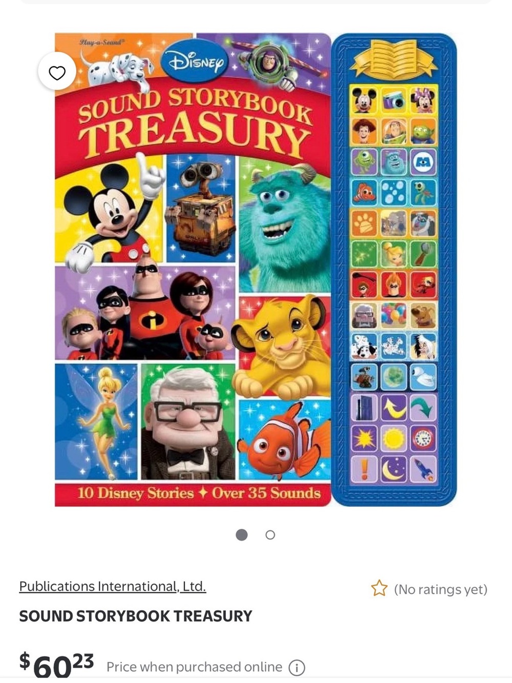 Disney Sound Storybook Treasury 10 Stories Over 35 Sounds